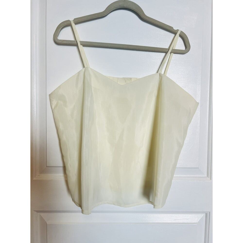 Los Angeles Boutique Sweetheart Sleeveless Cami Tank Top Ivory White NEW XL